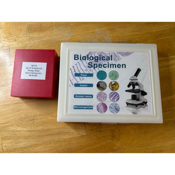 Biological slides plus bonus Microscope. - Picture 1 of 11